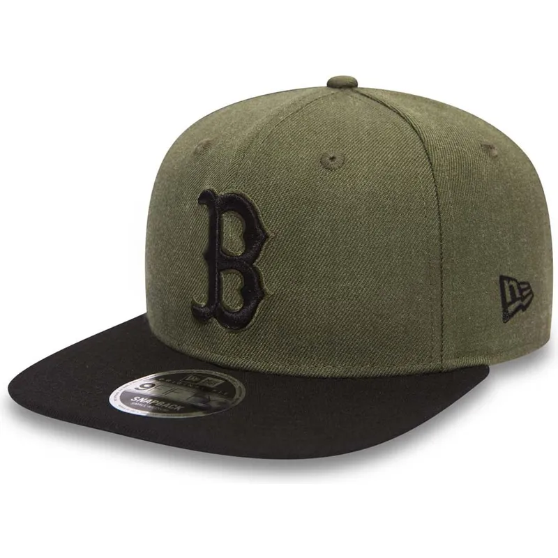 mutzen-flach-grun-snapback-9fifty-seasonal-heather-der-boston-red-sox-mlb-von-new-era