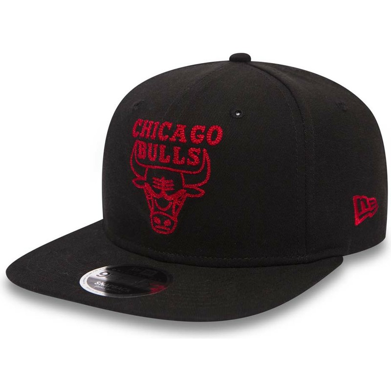 new-era-flat-brim-rotes-logo-9fifty-chain-stitch-chicago-bulls-nba-snapback-cap-schwarz
