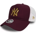 new-era-goldenes-logo-9forty-essential-new-york-yankees-mlb-trucker-cap-kastanienbraun