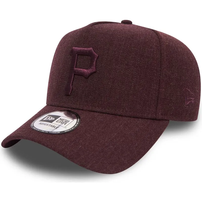 mutzen-gebogen-violett-verstellbares-band-granate-granate-9forty-seasonal-heather-a-frame-der-pittsburgh-pirates-mlb-von-new-era