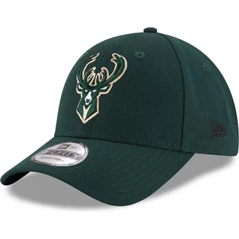 Grüne verstellbare Curved Cap 9FORTY The League der Milwaukee Bucks NBA von New Era