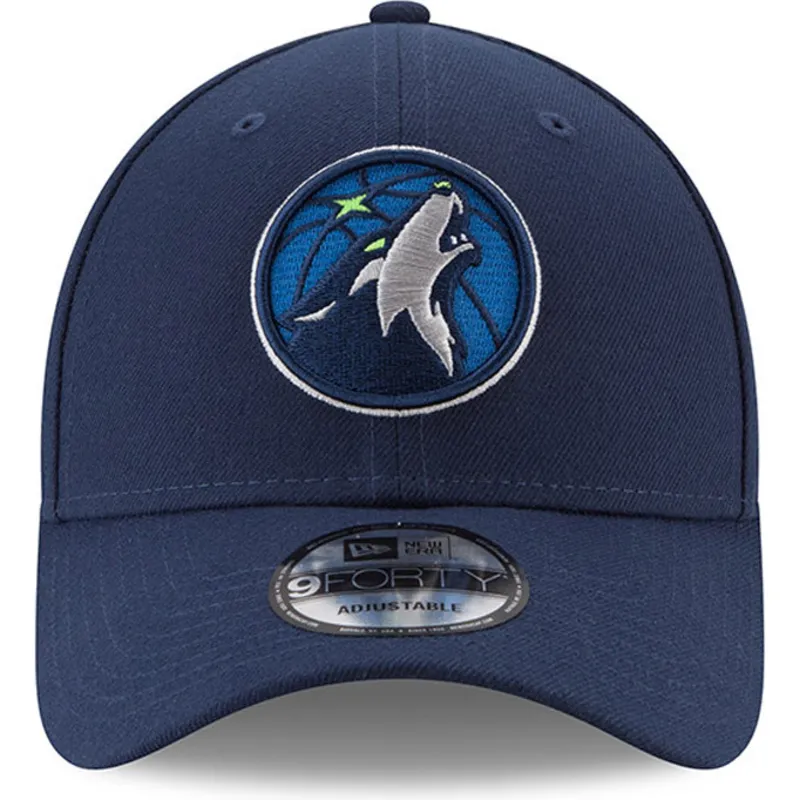 marineblaue-verstellbare-curved-cap-9forty-the-league-der-minnesota-timberwolves-nba-von-new-era