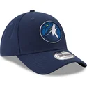 marineblaue-verstellbare-curved-cap-9forty-the-league-der-minnesota-timberwolves-nba-von-new-era