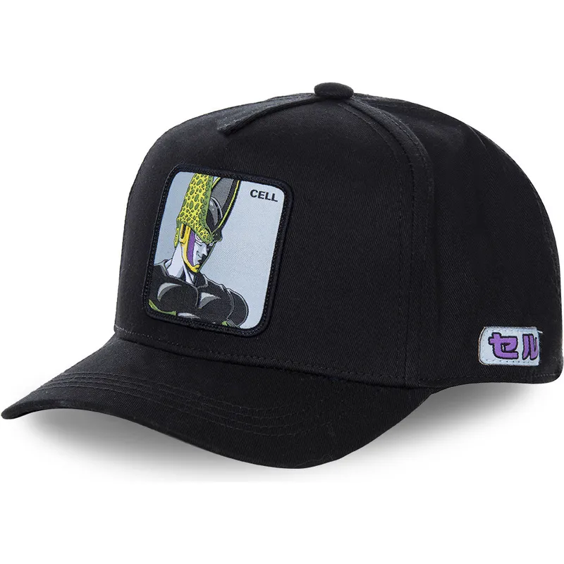 mutzen-gebogen-schwarz-snapback-zelle-dragon-ball-von-capslab