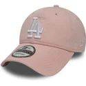 mutzen-gebogen-rosa-verstellbares-band-9twenty-essential-packable-der-los-angeles-dodgers-mlb-von-new-era