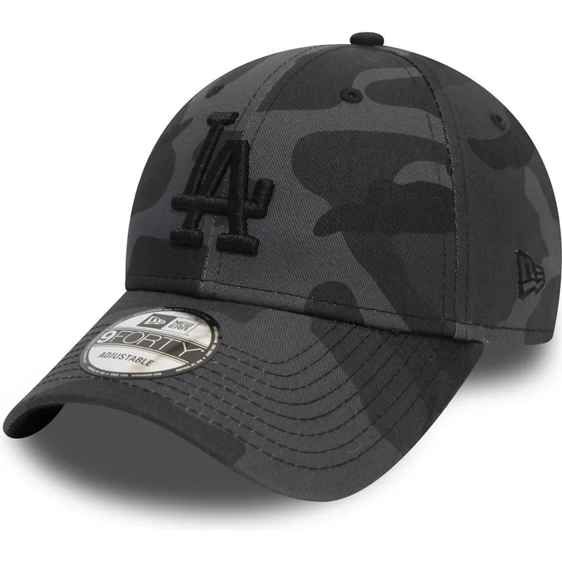 mutzen-gebogen-tarnung-verstellbares-band-negro-negro-9forty-essential-der-los-angeles-dodgers-mlb-von-new-era