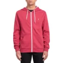 volcom-burgundy-heather-iconic-zip-through-hoodie-kapuzenpullover-sweatshirt-rot