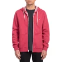 volcom-burgundy-heather-iconic-zip-through-hoodie-kapuzenpullover-sweatshirt-rot