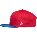 rote-snapback-cap-mit-flachem-schirm-und-blauem-visor-empire-fielder-von-dc-shoes