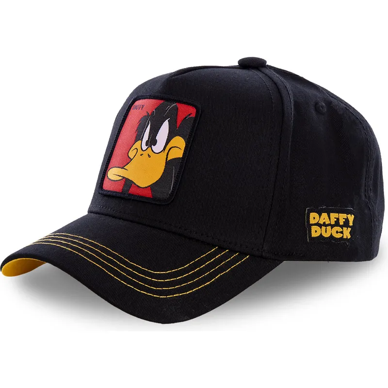 mutzen-gebogen-schwarz-snapback-duffy-duck-looney-tunes-von-capslab