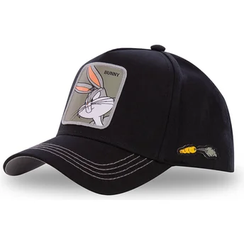 schwarze-snapback-cap-mit-gebogenem-schirm-bugs-bunny-bun3-looney-tunes-von-capslab