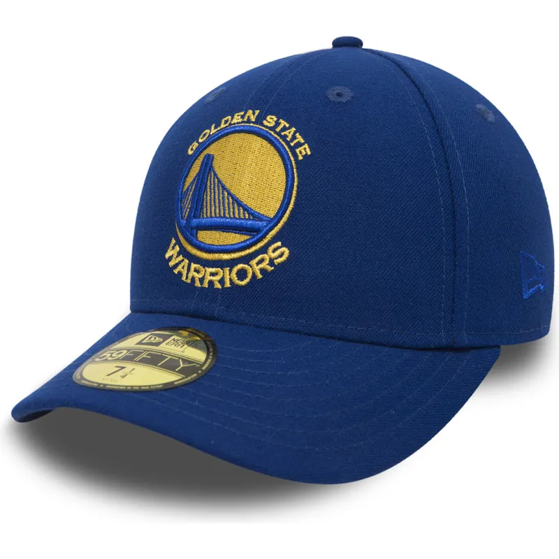 mutzen-flach-blau-angepasst-59fifty-low-profile-classic-der-golden-state-warriors-nba-von-new-era