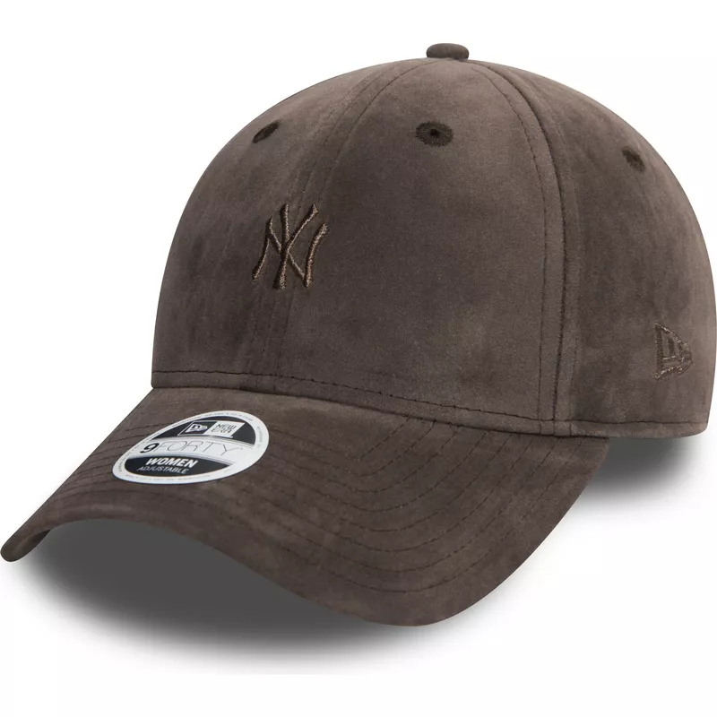 new-era-curved-brim-graues-logo-9forty-felt-new-york-yankees-mlb-adjustable-cap-grau