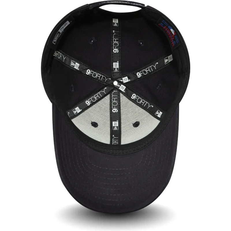 mutzen-gebogen-schwarz-verstellbares-band-fur-kinder-velcro-9forty-essential-der-new-york-yankees-mlb-von-new-era
