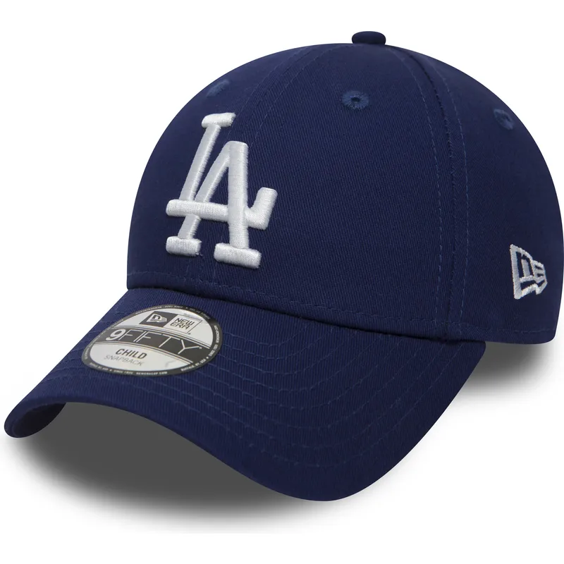 mutzen-gebogen-blau-verstellbares-band-fur-kinder-9forty-essential-der-los-angeles-dodgers-mlb-von-new-era
