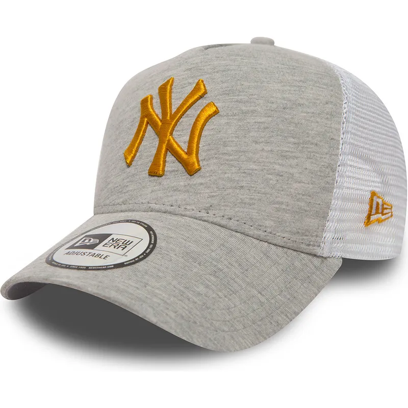 new-era-mlb-new-york-yankees-9forty-essential-jersey-trucker-cap-grau-mit-gelbem-logo