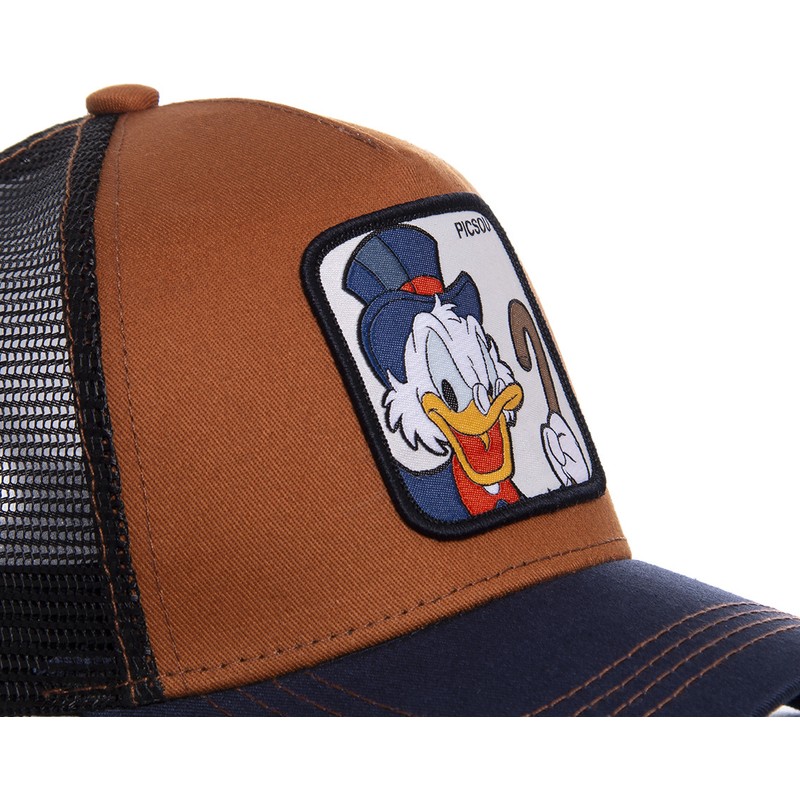Capslab Scrooge McDuck SCR1 Disney Trucker Cap braun und marineblau