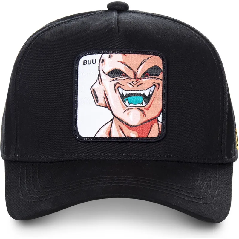 mutzen-gebogen-schwarz-snapback-kid-buu-dragon-ball-von-capslab