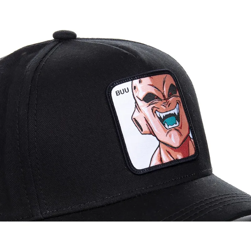 mutzen-gebogen-schwarz-snapback-kid-buu-dragon-ball-von-capslab