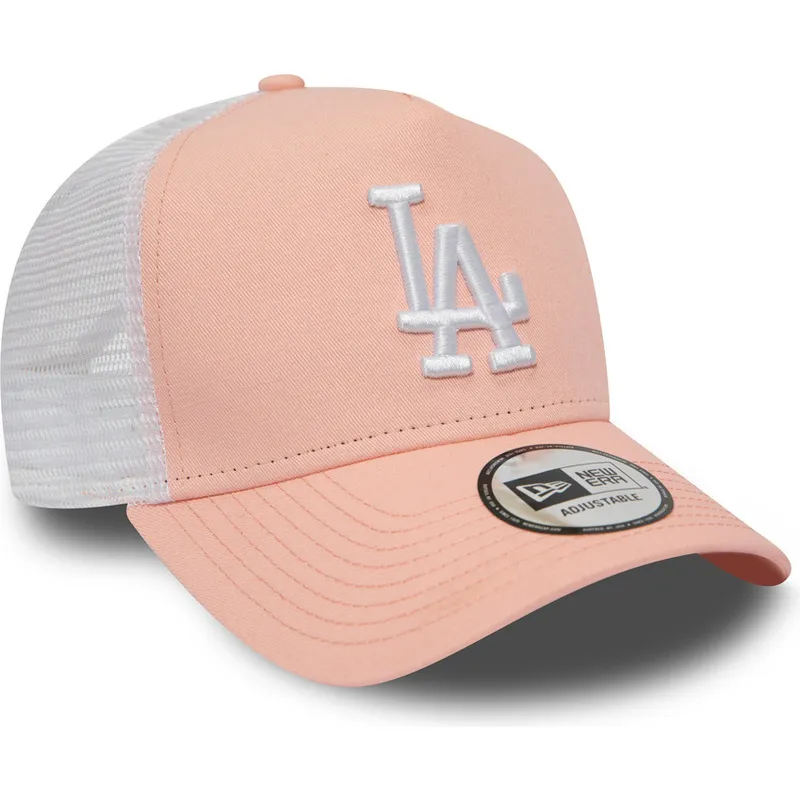 mutzen-gebogen-rosa-snapback-league-essential-a-frame-der-los-angeles-dodgers-mlb-von-new-era
