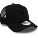 schwarze-trucker-kappe-mit-schwarzem-logo-league-essential-a-frame-der-los-angeles-dodgers-mlb-von-new-era