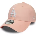 new-era-curved-brim-9forty-league-essential-los-angeles-dodgers-mlb-adjustable-cap-pink