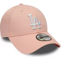 new-era-curved-brim-9forty-league-essential-los-angeles-dodgers-mlb-adjustable-cap-pink