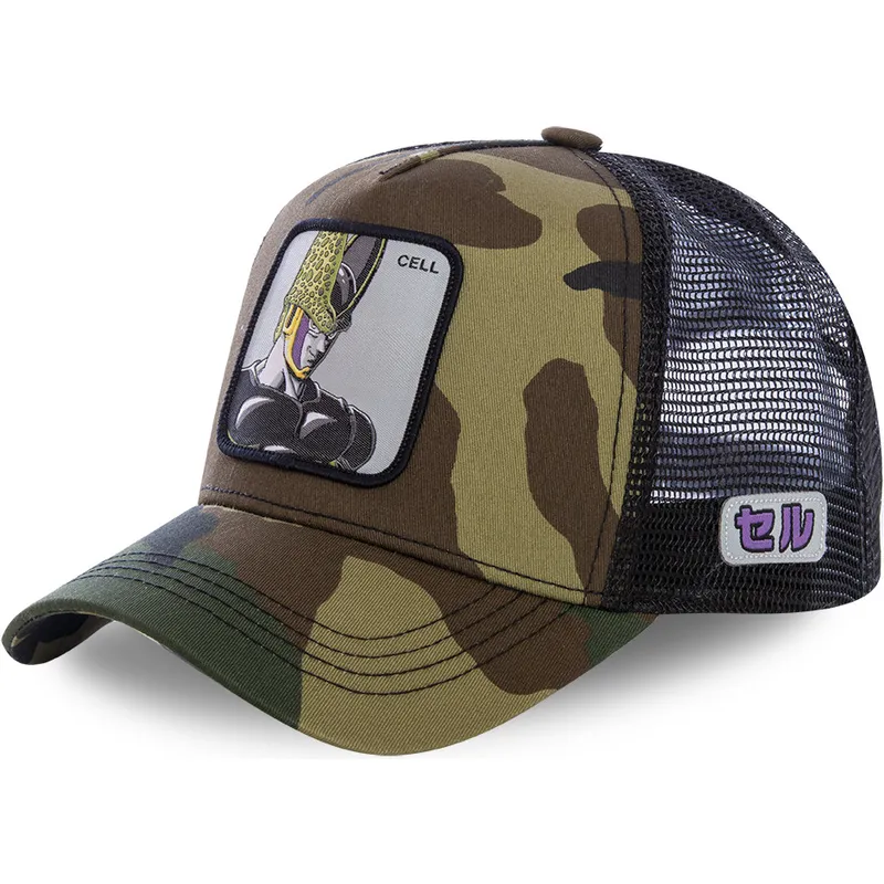mutzen-gebogen-tarnung-snapback-zelle-dragon-ball-von-capslab mutzen-gebogen-tarnung-snapback-zelle-dragon-ball-von-capslab