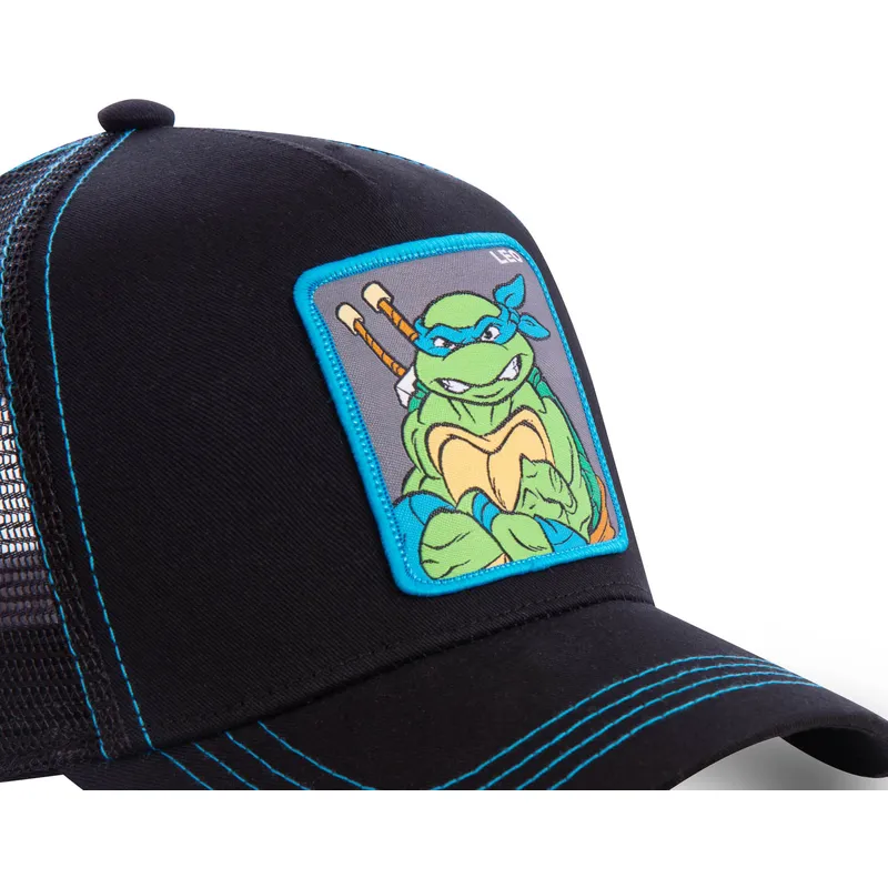 mutzen-gebogen-schwarz-snapback-leonardo-ninja-turtles-von-capslab mutzen-gebogen-schwarz-snapback-leonardo-ninja-turtles-von-capslab