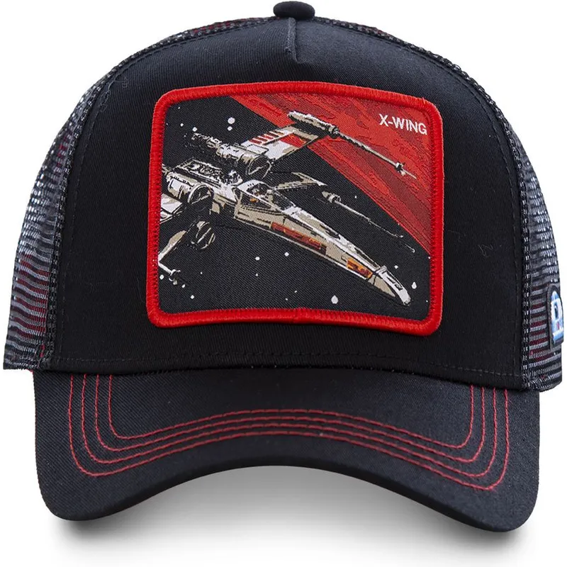 mutzen-gebogen-schwarz-snapback-x-wing-sternenjager-star-wars-von-capslab