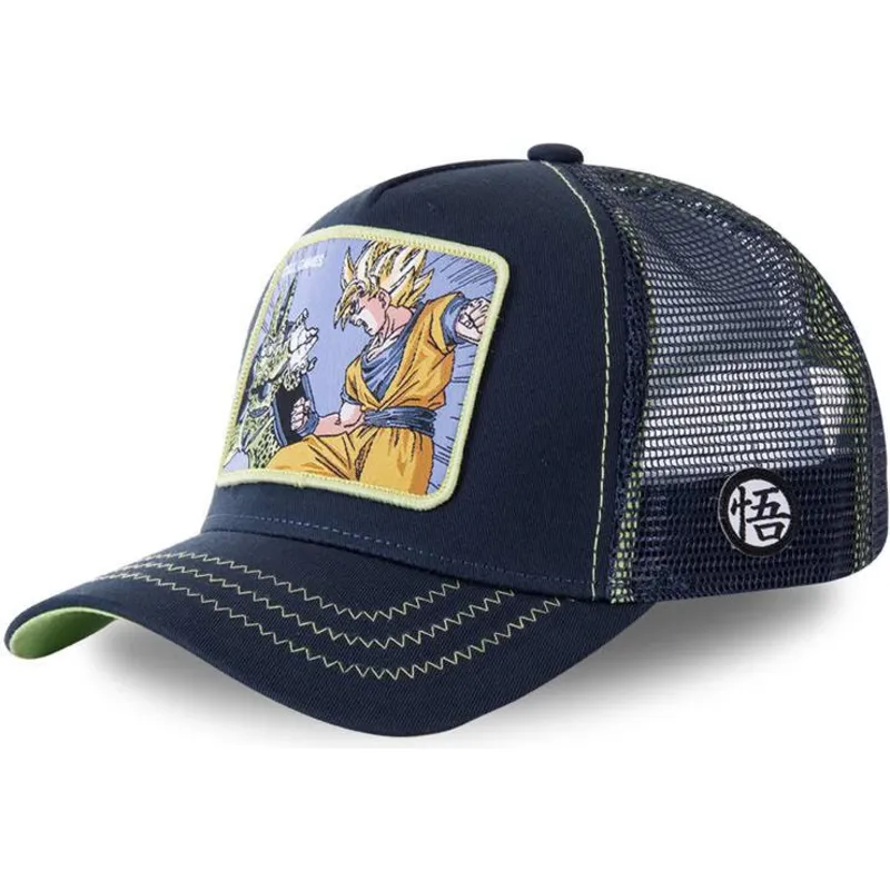 mutzen-gebogen-marineblau-snapback-cell-vs-goku-dragon-ball-von-capslab