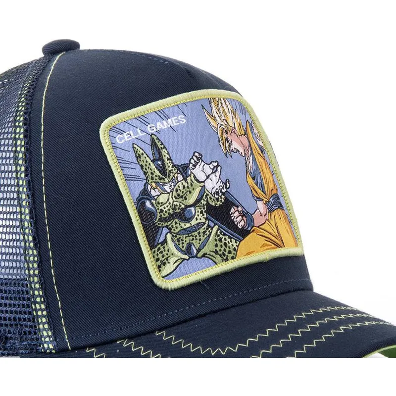mutzen-gebogen-marineblau-snapback-cell-vs-goku-dragon-ball-von-capslab