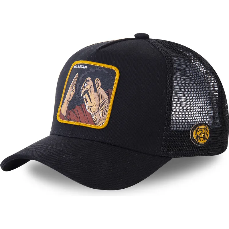 mutzen-gebogen-schwarz-snapback-mr-satan-dragon-ball-von-capslab mutzen-gebogen-schwarz-snapback-mr-satan-dragon-ball-von-capslab