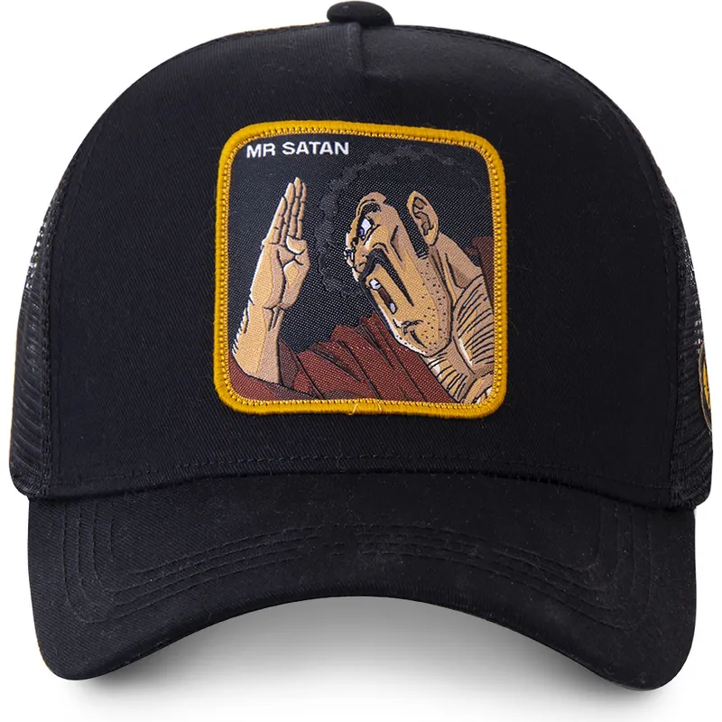 mutzen-gebogen-schwarz-snapback-mr-satan-dragon-ball-von-capslab mutzen-gebogen-schwarz-snapback-mr-satan-dragon-ball-von-capslab