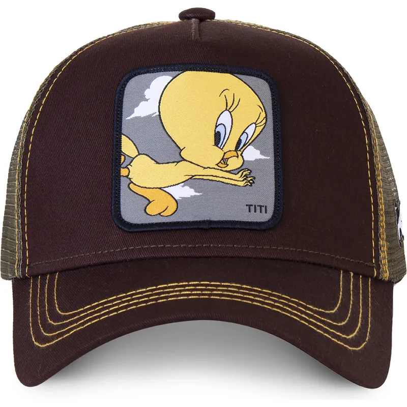 mutzen-gebogen-braun-snapback-tweety-looney-tunes-von-capslab