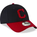 mutzen-gebogen-marineblau-verstellbares-band-9forty-the-league-der-cleveland-indians-mlb-von-new-era