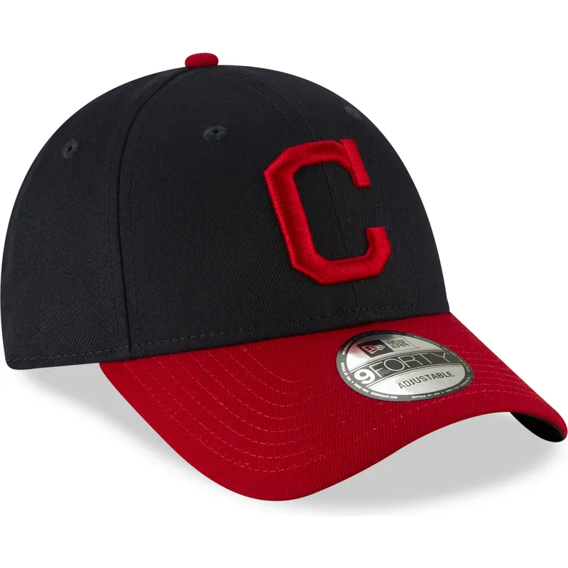 mutzen-gebogen-marineblau-verstellbares-band-9forty-the-league-der-cleveland-indians-mlb-von-new-era