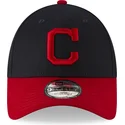 mutzen-gebogen-marineblau-verstellbares-band-9forty-the-league-der-cleveland-indians-mlb-von-new-era
