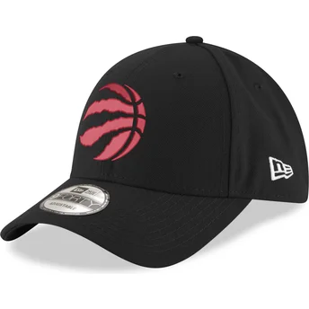 Schwarze gebogene Kappe mit rotem Logo verstellbar 9FORTY The League Toronto Raptors NBA von New Era