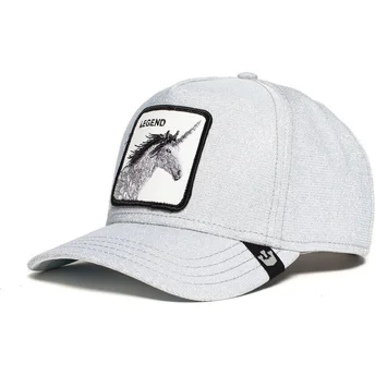 goorin-bros-graue-glitzer-snapback-cap-mit-gebogenem-schirm-und-einhorn-believer