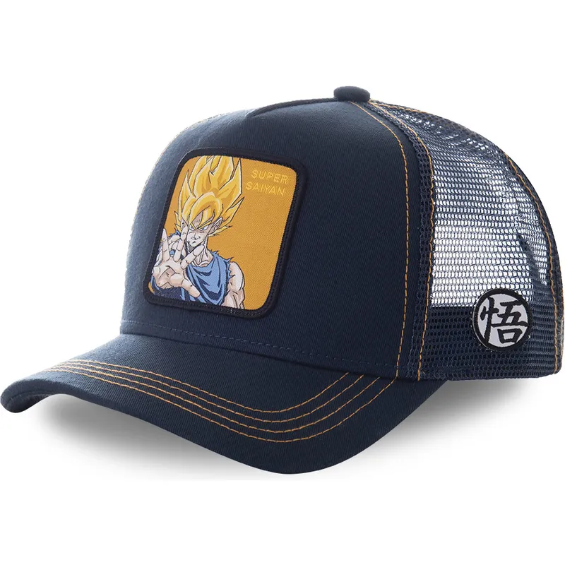 mutzen-gebogen-marineblau-snapback-son-goku-dragon-ball-von-capslab mutzen-gebogen-marineblau-snapback-son-goku-dragon-ball-von-capslab