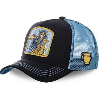 schwarze-und-blaue-trucker-kappe-aquarius-aqu-saint-seiya-die-ritter-des-zodiac-von-capslab