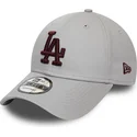 mutzen-gebogen-grau-verstellbares-band-granate-9forty-essential-der-los-angeles-dodgers-mlb-von-new-era