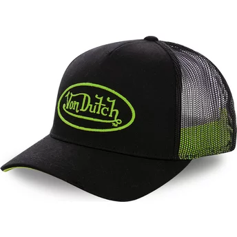 Von Dutch Green Logo NEO GRE Black Trucker Hat