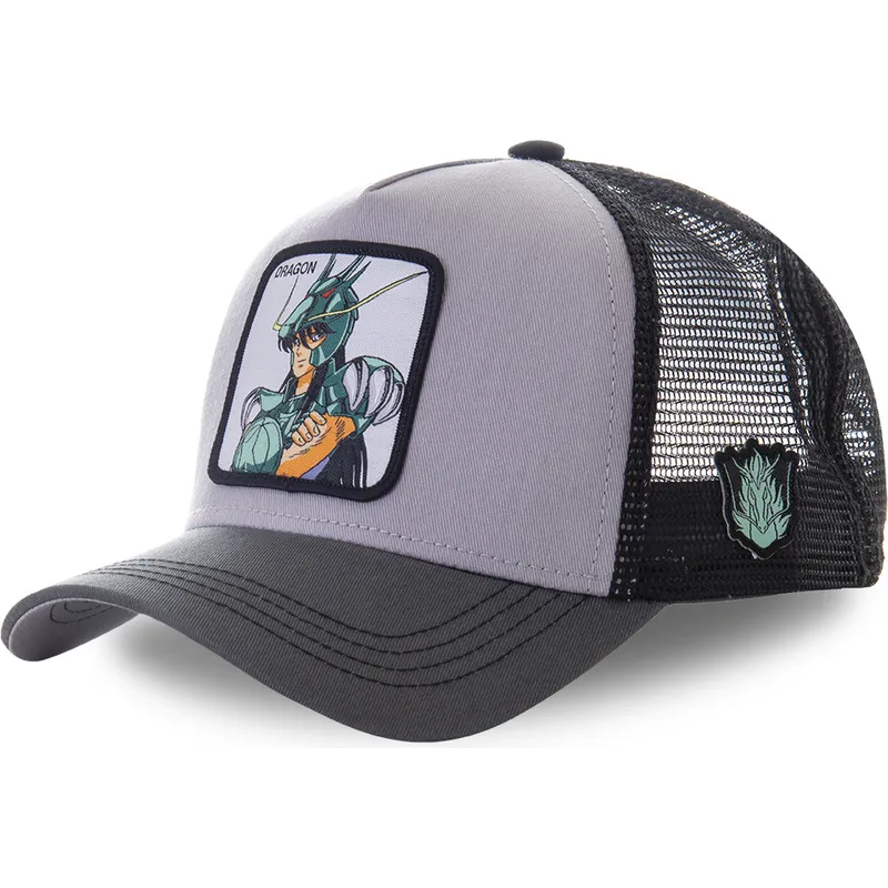 graue-trucker-kappe-shiryu-drache-dra1-saint-seiya-die-ritter-des-zodiac-von-capslab