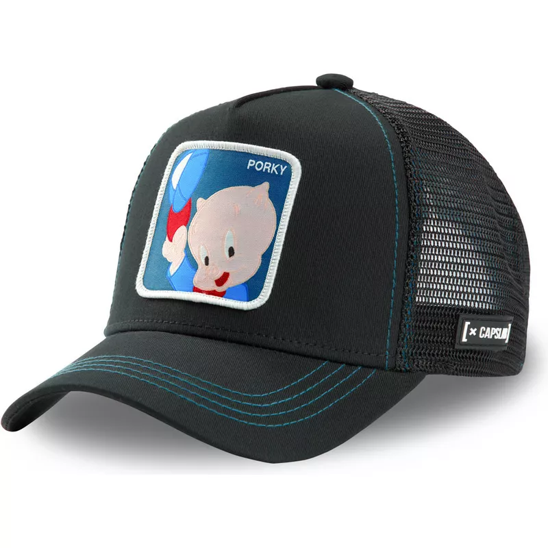 capslab-porky-pig-por2-looney-tunes-black-trucker-hat