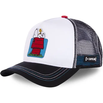 trucker-cap-weiss-und-schwarz-casa-snoopy-und-emilio-hou-peanuts-von-capslab