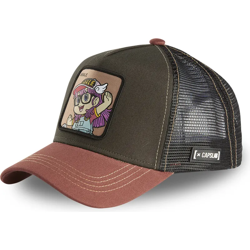 Capslab King Nikochan Dr. Slump Black Unstructured Strapback Cap - Anime Fan Hat