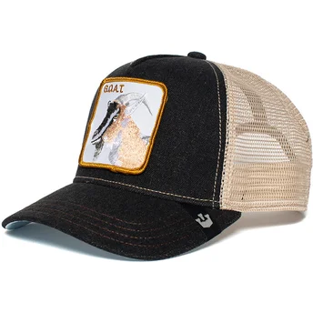 Schwarz-weiße Trucker-Kappe Ziege G.O.A.T. von Goorin Bros.