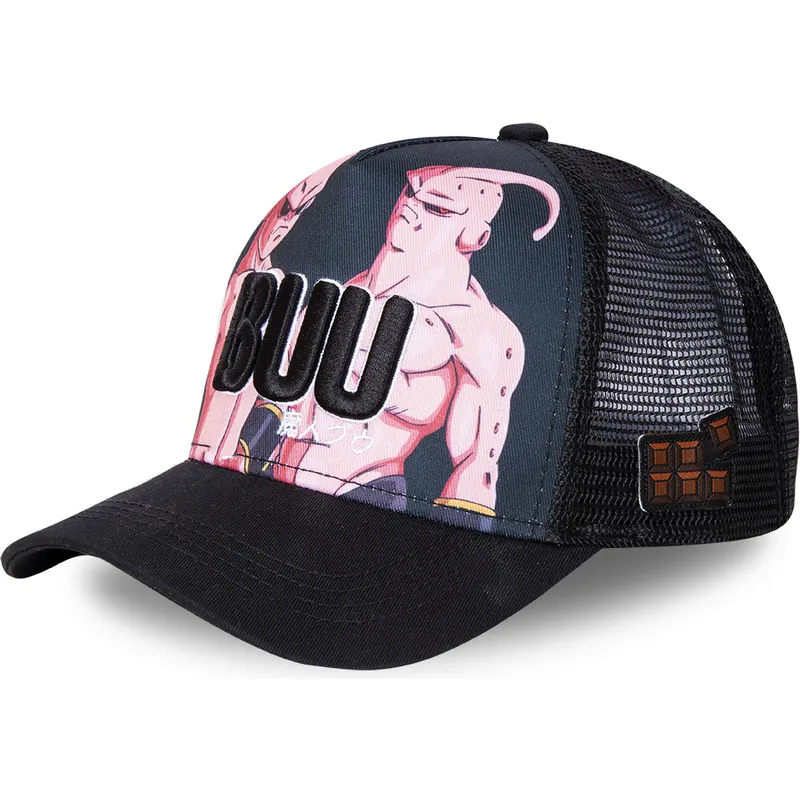 mutzen-gebogen-schwarz-snapback-buu-dragon-ball-von-capslab